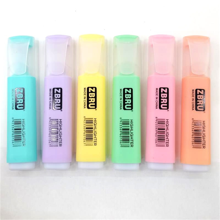 fluorescent ink color Used for promotional gift office high quality highlighter marker pen