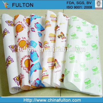 Customized food paper wrapping butter paper burger packaging paper