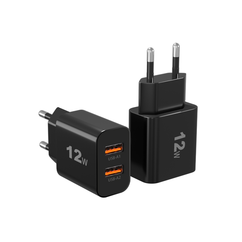 شواحن ومحولات 12W شاحن جدار USB 2 منفذ