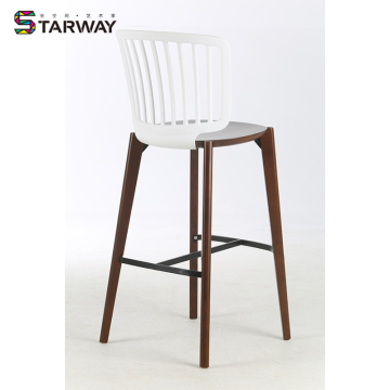 wood barstool durable PP back solid beech barstool