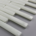 White Art Strip Mosaic Glass Round Edge Craft