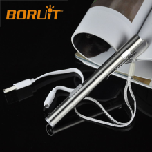 Boruit EFL0861 Stainless Steel Mini USB Pen Light