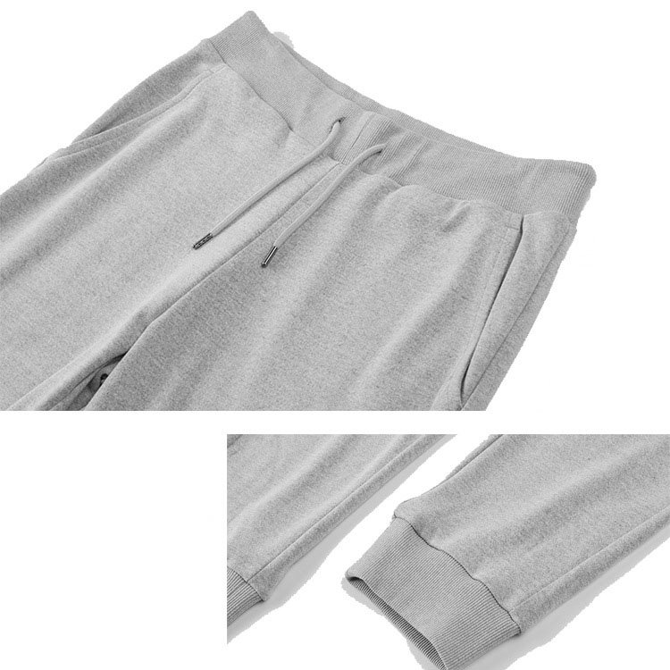 Nuevos pantalones de chándal de la cintura suelta 280 g Fine Terry Pantalones deportivos delgados pantalones casuales al por mayor