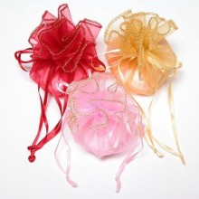 Wholesale Round Organza Candy Bags with Dots - 26cm, 35cm, 45cm