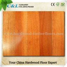 Brown color stained kempas solid wooden hardwood flooring
