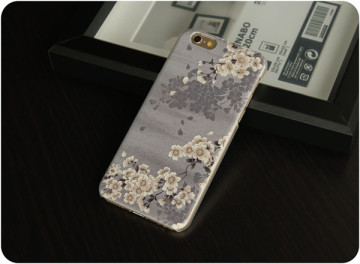 White Cherry blossom 3D digital color printing Hard PC phone cases for iphone6 iphone6 plus