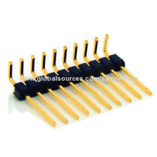 Pin headers, 2.0mm pitch, single row, right angle dip type