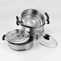 Panci Steamer Stainless Steel 3 lapis berlapis multifungsi