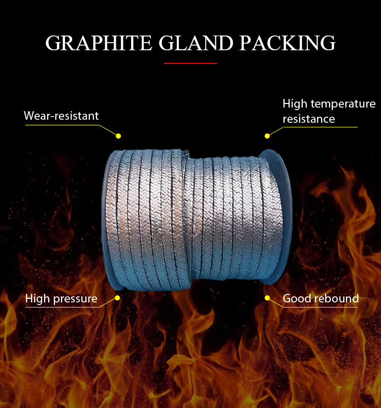 Black Mesh Graphite Carbon Fiber Braided Gland Packing