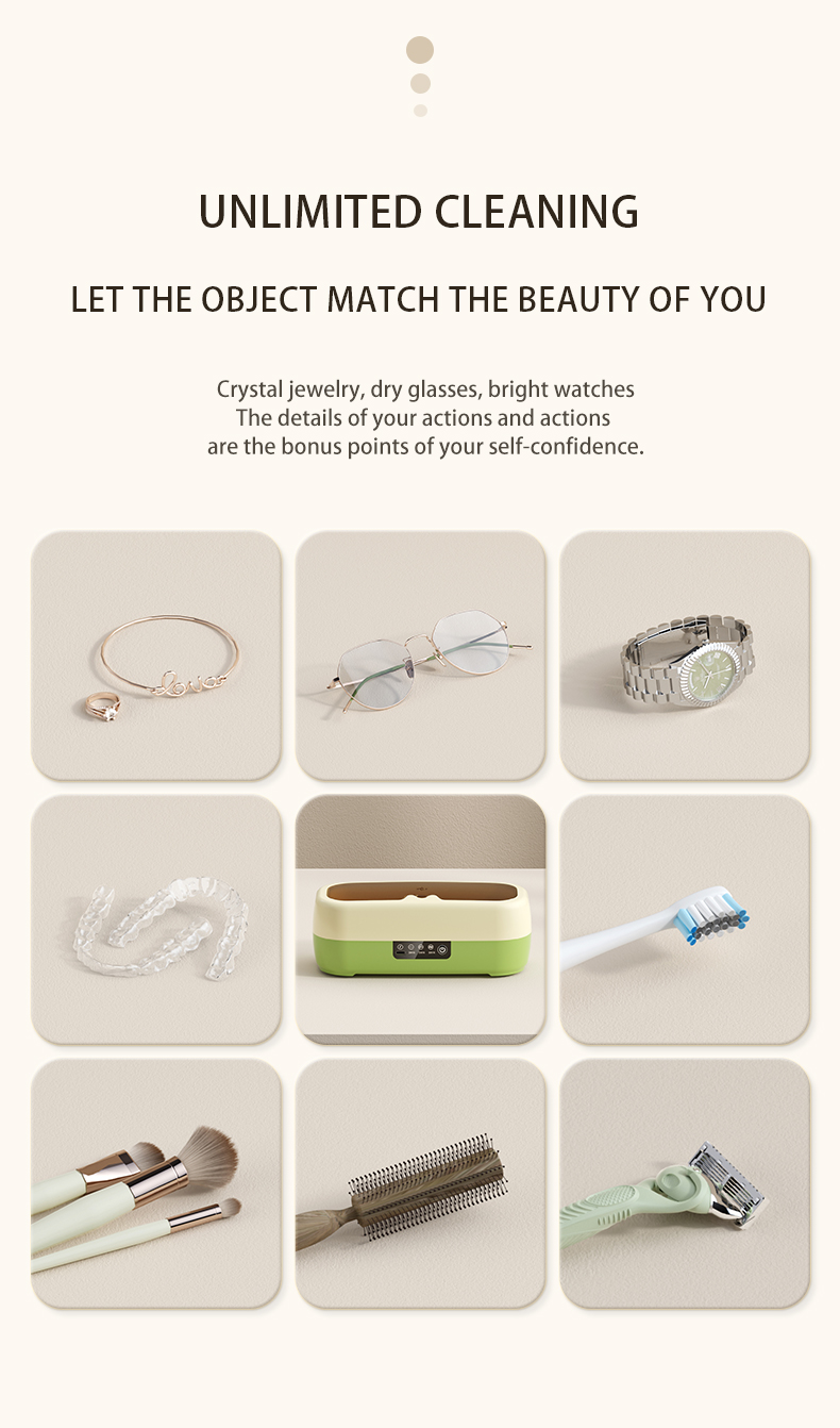 Multi-Function Makeup Tools Jewelry Cleaner Glasses Cleaning Box High Frequency Ultrasonic Cleaner