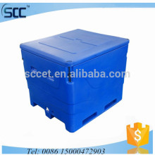 Rotational mold insulated fish storage bin, fish bins for storage and transport cold