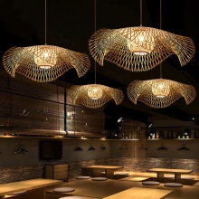 Modern Artistic Rattan and Bamboo Pendant Lamps: Ideal for Restaurant and Hotel Décor
