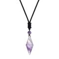 Natural Crystal Quartz Hexagonal Cone Pendant Necklace for women Men Double Point Faceted Cut Healing Stone Jewelry