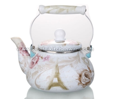 Enamel Kettle With Porcelain Handle