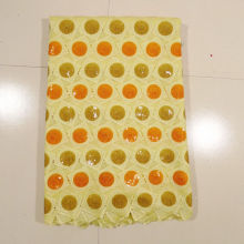 Embroidered Hand Cut Lace , Yellow Orange