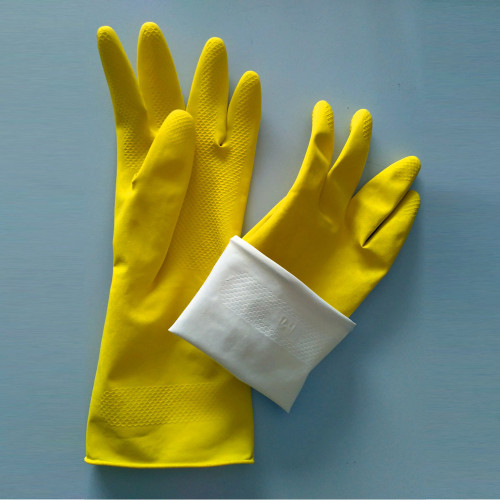 Guantes de goma coloridos de los guantes del hogar del látex de la limpieza