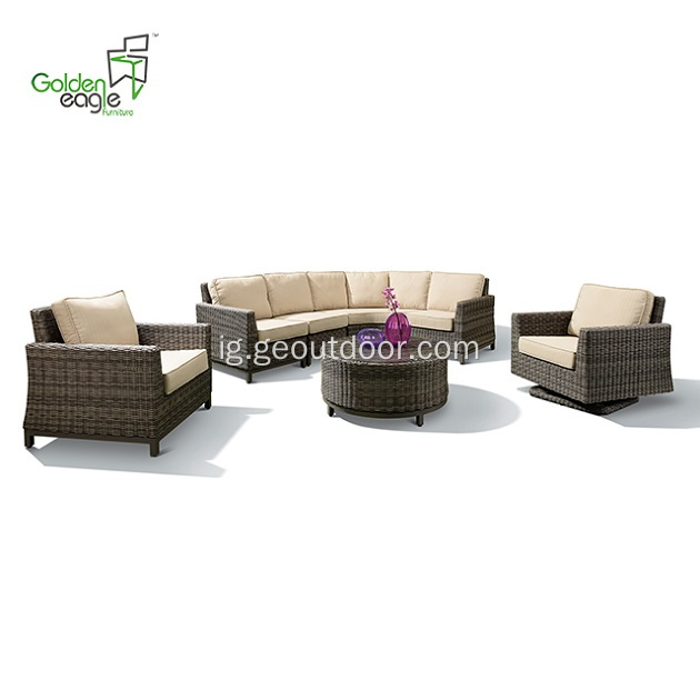 Aluminom yarad ime ụlọ nke wicker sofa