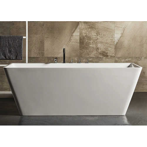 Gray Freestanding Tub Modern Style Square Freestanding Acrylic Bathtubs