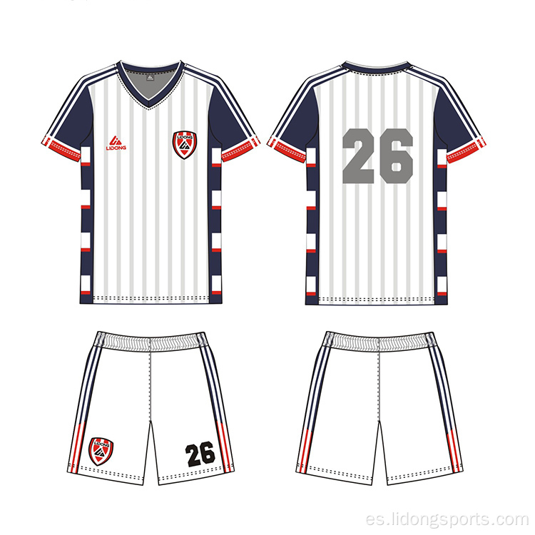 Juego de uniformes de equipo de fútbol de poliéster hecho a medida