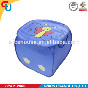 Blue color promotional kids pop up laundry hamper with bee printing