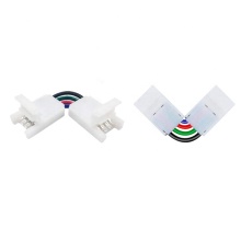 Solderless L Shape GRB Corner Connector for RGB LED Strips