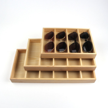 Wooden Eyewear Display Box Glasses Display Tray Stand