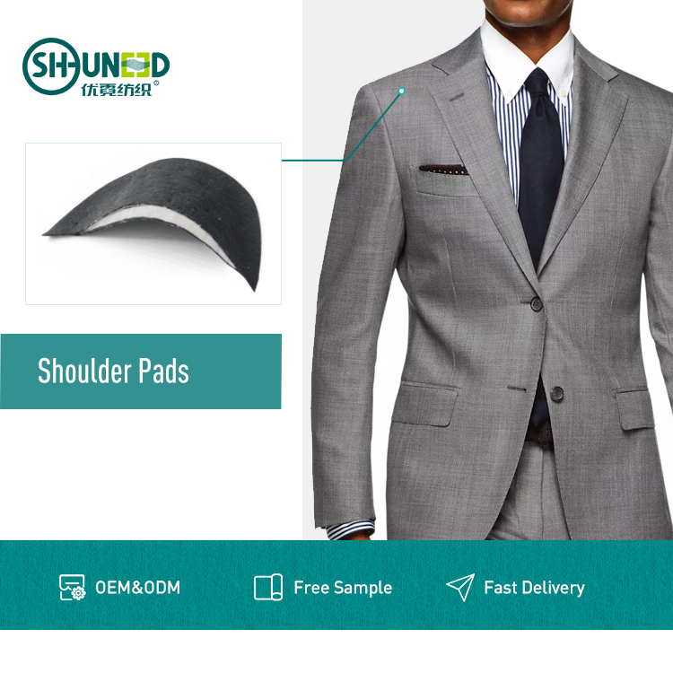 Polyester cotton high quality jacket shoulder pads with glue for men's suits