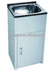 Hand washing sinks stainless laundry tub with cabinet