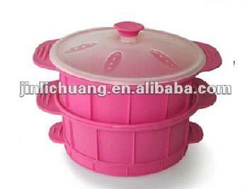 silicone three layer idli steamer pots