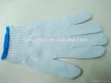 7 gauge multi color cotton cloth working knit glove/100% cotton industrial gloves