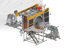 Shuttle type rotational molding machine