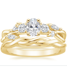 Elegant Golden Weave Ring Set for Bridal Collection