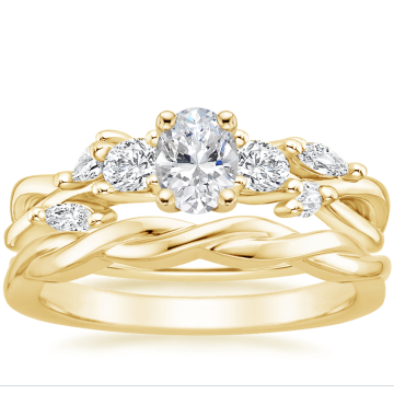 Elegant Golden Weave Ring Set for Bridal Collection