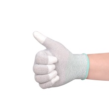 Hespax Fingertips Dipped Pu Carbon Fiber Esd Gloves