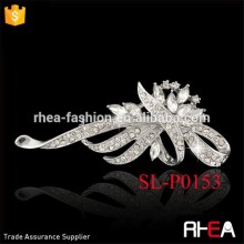 Gold Plated Clear Rhinestone Crystal Bridal Brooch Pin crystal brooch