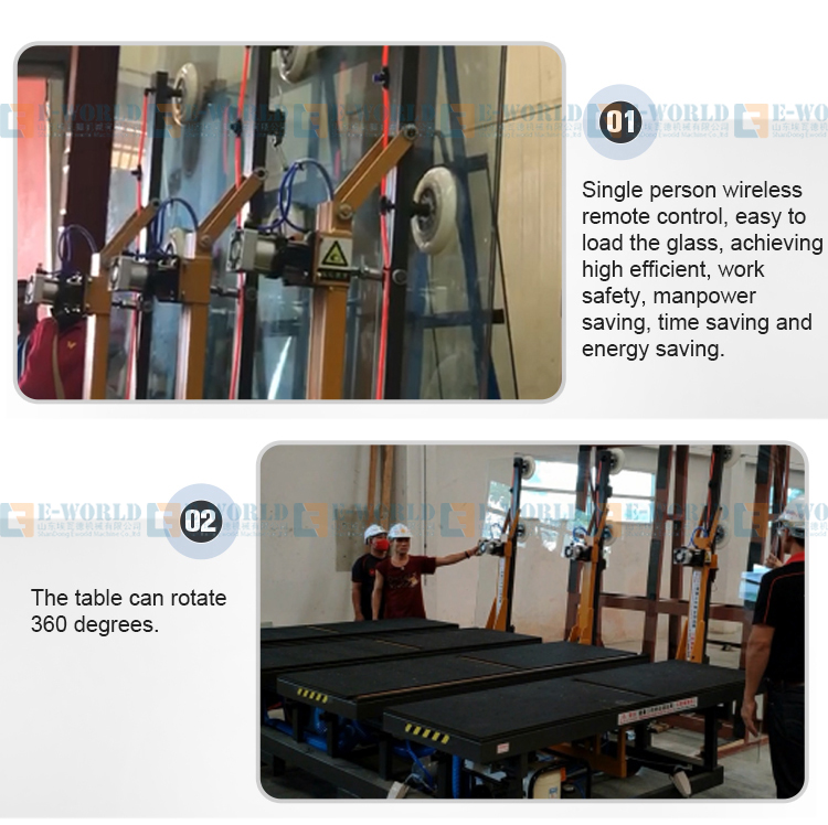 Fully Automatic double glazing Glass Uploading Loading Table Machine