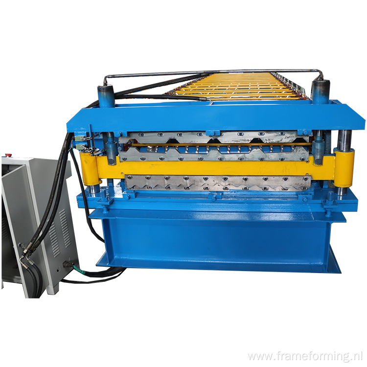 Building material double layer roof sheet making machine