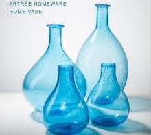 New design beautiful blue glass vase