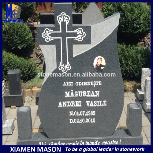 Wholesales granite cemetery cross with cemetery vases