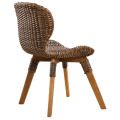 Leisure Wooden table and four leg rattan chair