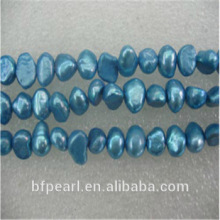 Wholesale Natural Pearls Jewelry Smooth on Both Sides Light Blue Pearls Loose Strand