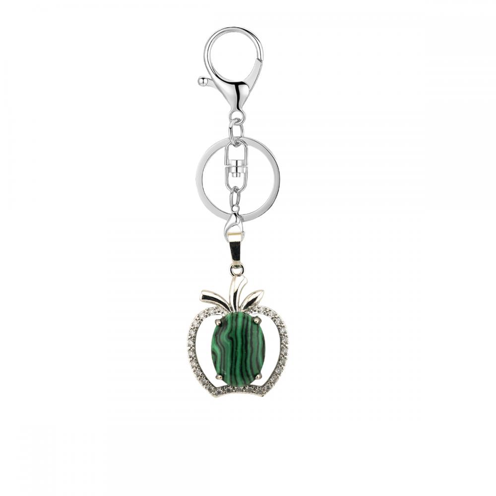 Gemstone Apple Key Chain Rhingestone Crystal Apple Shape Key Anneau pour cadeau d&#39;anniversaire Cadeaux de la fête des mères