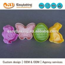 Easter theme plunger cookie cutter stamp custom plastic cookie cutter stamp