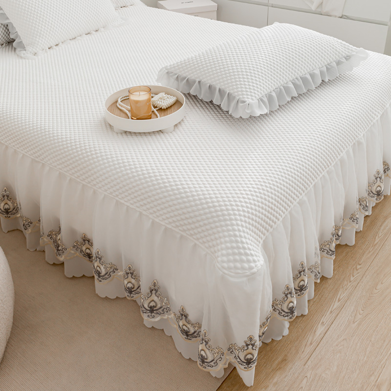 Bán buôn Phong cách mới Ice Lace Mat Bedskirt Set