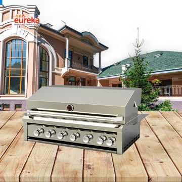 Stainless Steel 6 Burners Build-In Covers Grill Gas