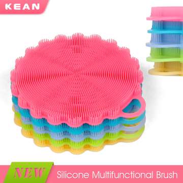 2016 Hot sale small colorful easy clean silicone dish and pan brush