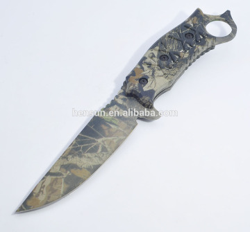 Camouflage Coating Fixed Blade Army Knife