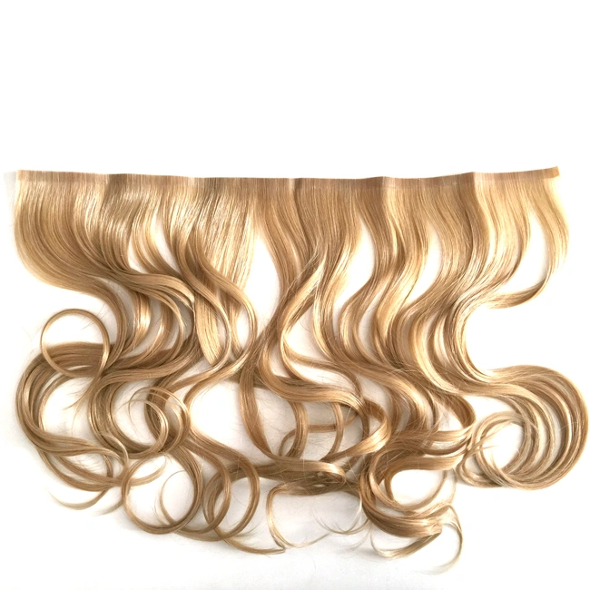 Curly Wave Style Blond Color Customized Clip Hair Extensions Human Virgin Remy Hair