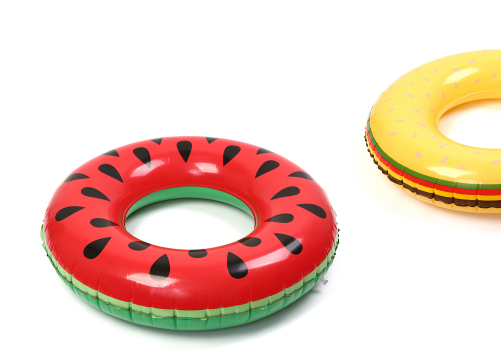 Juego de agua de verano Anillo de baño de sandía impreso inflable