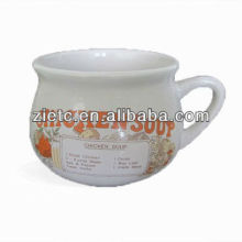 wholesale 16oz ceramic jumbo soup cup for sale with customized logo